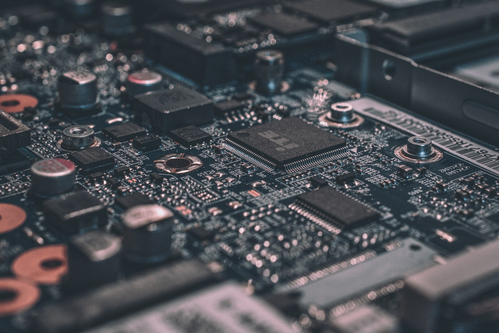 Close view of electronic components